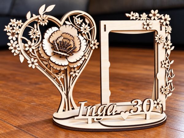 Personalisierter Fotorahmen aus Holz von Laser Cutting & Engraving